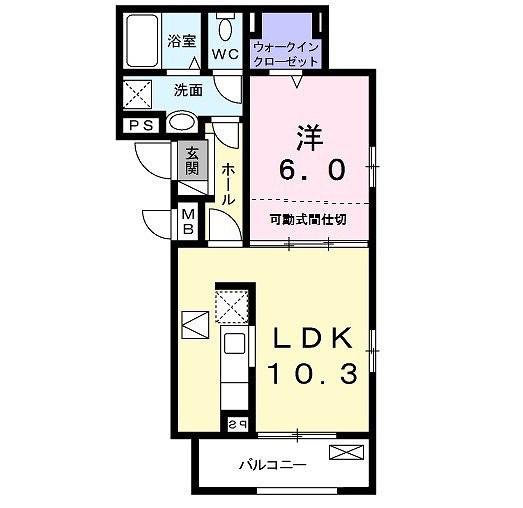 エレガントコーエイII(1LDK/2階)の間取り写真