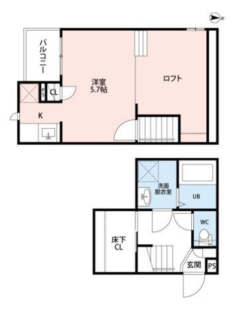 CB宇美アーク(1K/1階)の間取り写真