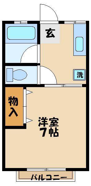 シティハイムケネスA(1K/1階)の間取り写真