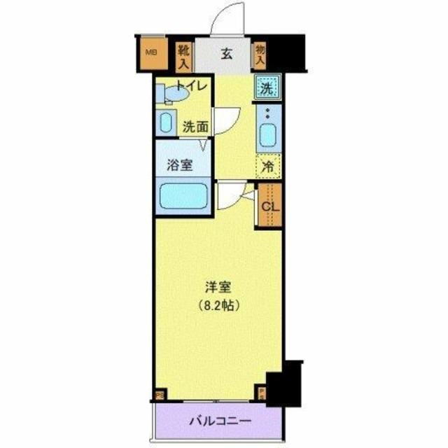 GENOVIA白金台GREENVEIL(1K/9階)の間取り写真