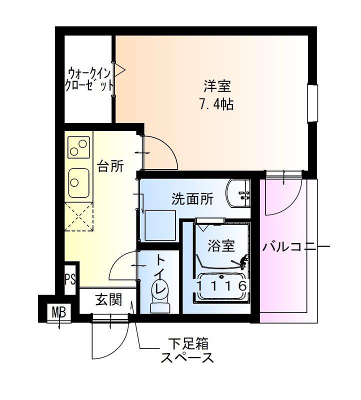 フジパレス神田南通2番館(1K/3階)の間取り写真