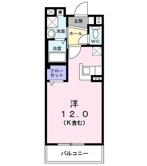 フォンテーヌ鷺沼(ワンルーム/2階)の間取り写真