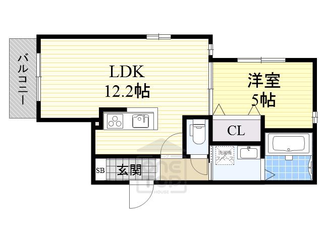 GRAND・CRU中桜塚ノース(1LDK/1階)の間取り写真