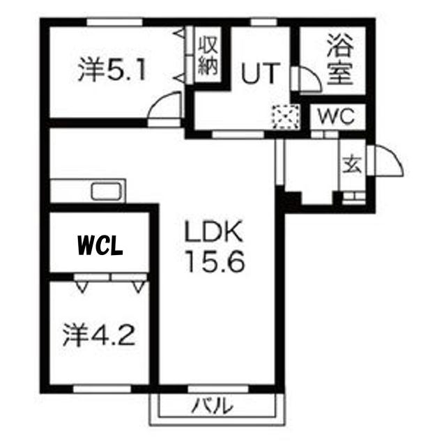 グランディール(2LDK/2階)の間取り写真