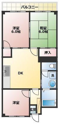 マイシティ大坂(3DK/3階)の間取り写真