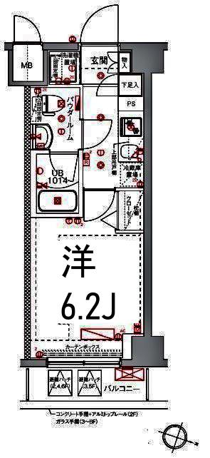 クラリッサ大倉山(1K/5階)の間取り写真