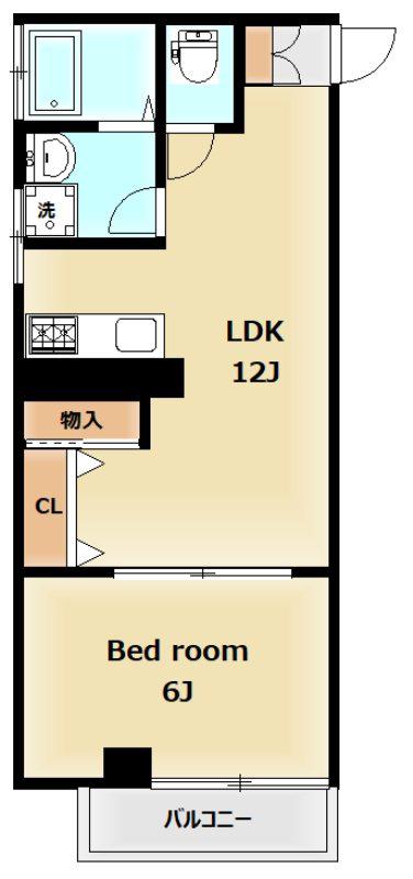 クラウンマンション(1LDK/3階)の間取り写真