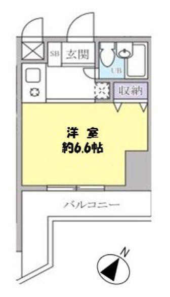 コスモ亀有V(1K/2階)の間取り写真