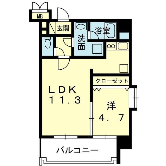 アクアフォーレ(1LDK/5階)の間取り写真