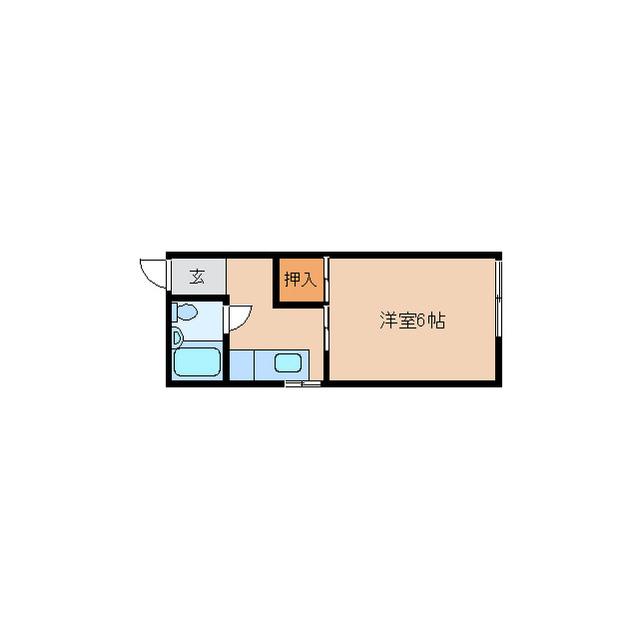 フォーブル幸町B(1K/2階)の間取り写真