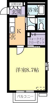 エーデル小松II-A(1K/1階)の間取り写真