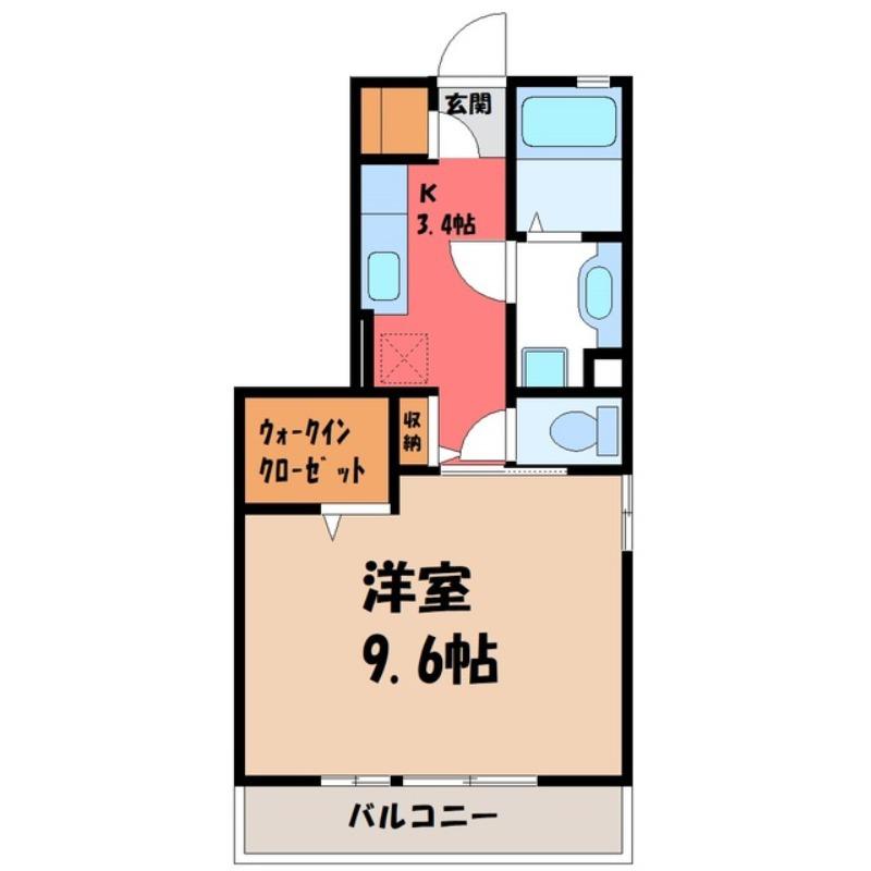 ミーティア II(1K/3階)の間取り写真