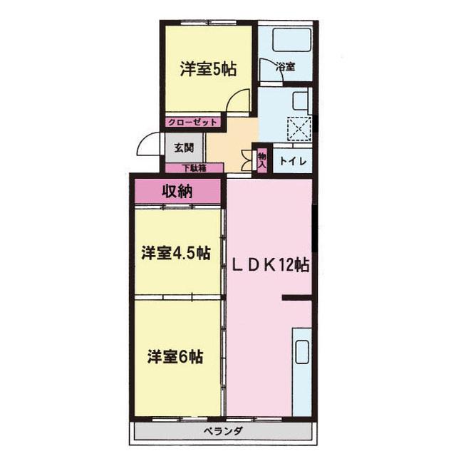 小林ハイツ(3LDK/2階)の間取り写真