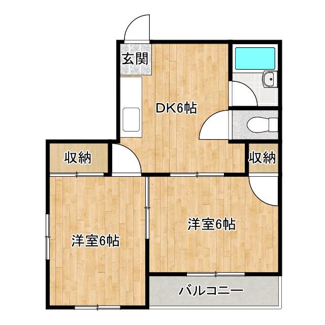 ラパンジール日本橋(2DK/6階)の間取り写真