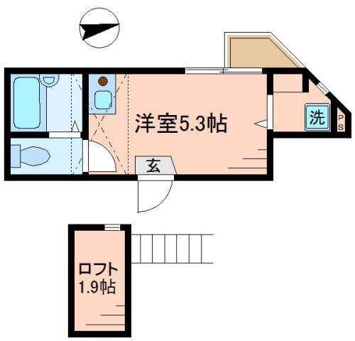 ラフィネ南千住(ワンルーム/3階)の間取り写真
