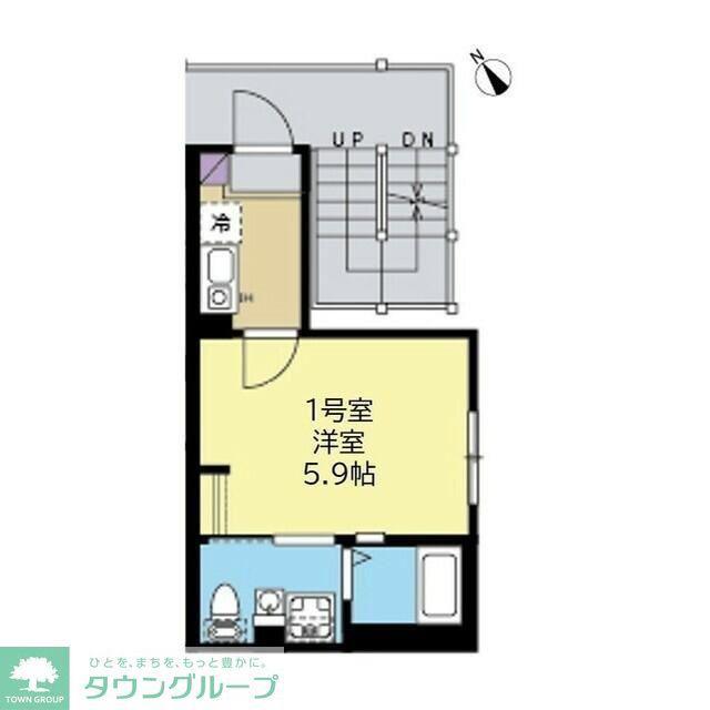 方舟追浜(1K/2階)の間取り写真