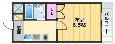 グリーンエクセル(1K/1階)の間取り写真