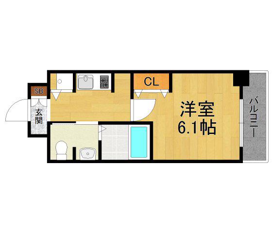 エスリード西宮北口第2(1K/3階)の間取り写真
