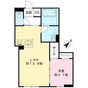 フォレスト楠(1LDK/1階)の間取り写真