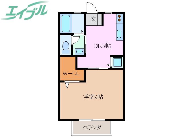 エスパシオ宮前(1DK/1階)の間取り写真