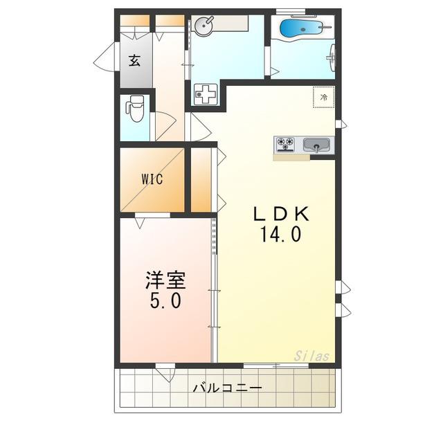 CRANES COURT(1LDK/3階)の間取り写真