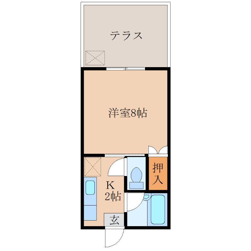 ハイツヤマモト(1K/1階)の間取り写真