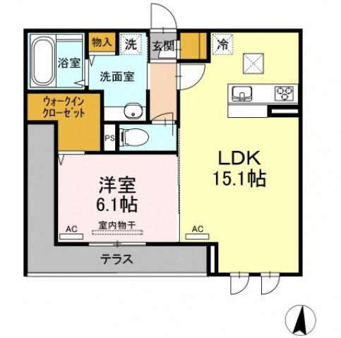 アルチェヴィータ(1LDK/1階)の間取り写真