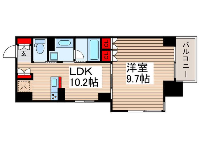 レジディア新御徒町(1LDK/11階)の間取り写真
