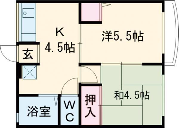 エクセルパートII(2K/2階)の間取り写真