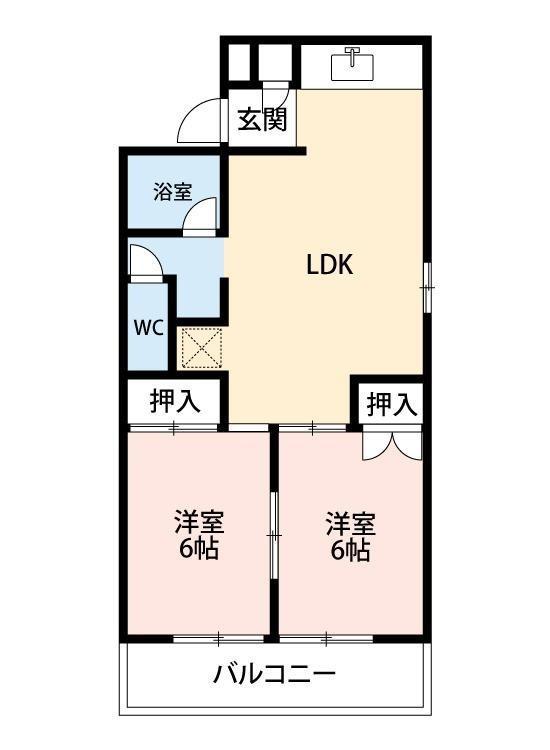 伏屋第一ビル(2LDK/3階)の間取り写真