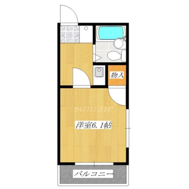 ペアシティ秀華二番館(1K/1階)の間取り写真