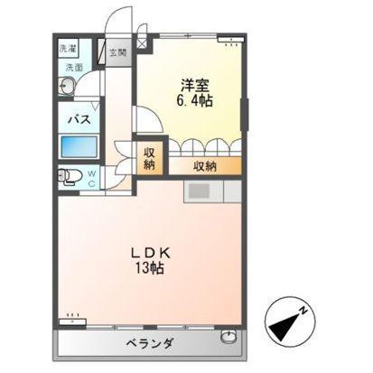 サン・グレイスヴィラ(1LDK/2階)の間取り写真
