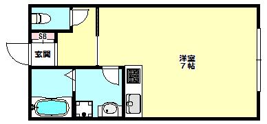 ナイスビューNAGATA(ワンルーム/2階)の間取り写真