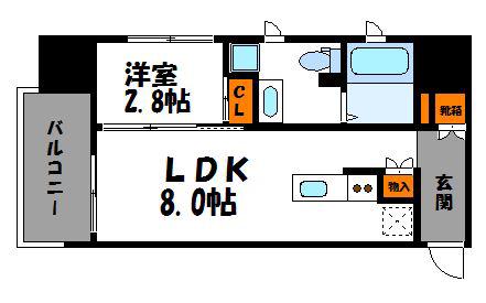 ANDON(1LDK/10階)の間取り写真