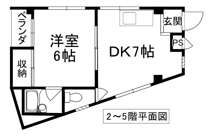 アメニティーパークスPARTIII(1DK/2階)の間取り写真