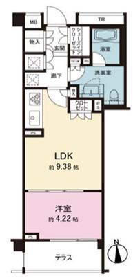 小田急コアロード目白(1LDK/1階)の間取り写真