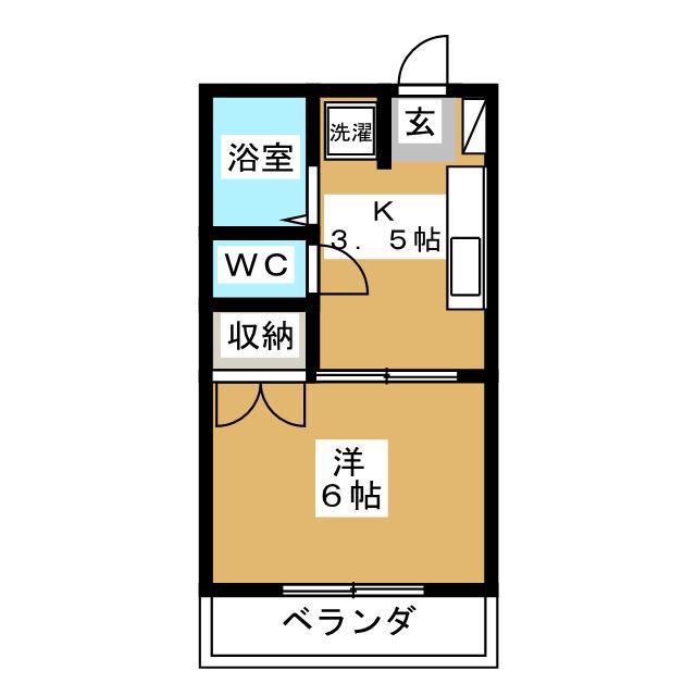 サニーコープ(1K/1階)の間取り写真