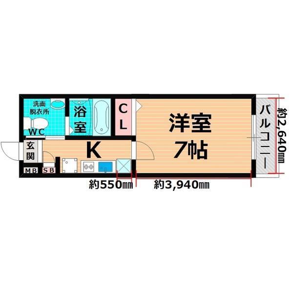 バルーンフラワー諏訪(1K/6階)の間取り写真