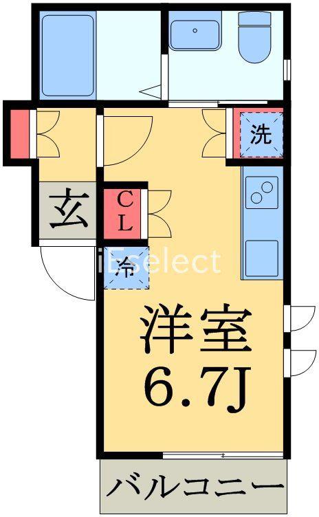 サンボナール(ワンルーム/2階)の間取り写真