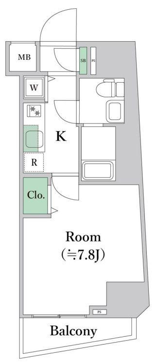 RISING PLACE浅草四番館(1K/3階)の間取り写真