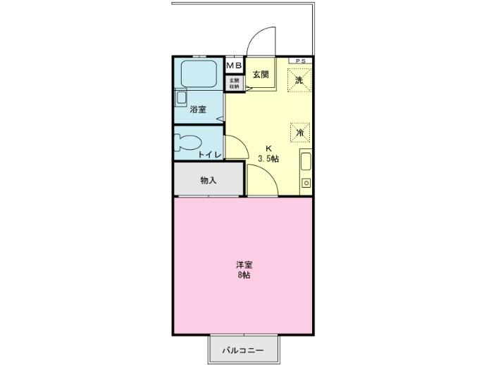 CASA T.S(1K/2階)の間取り写真