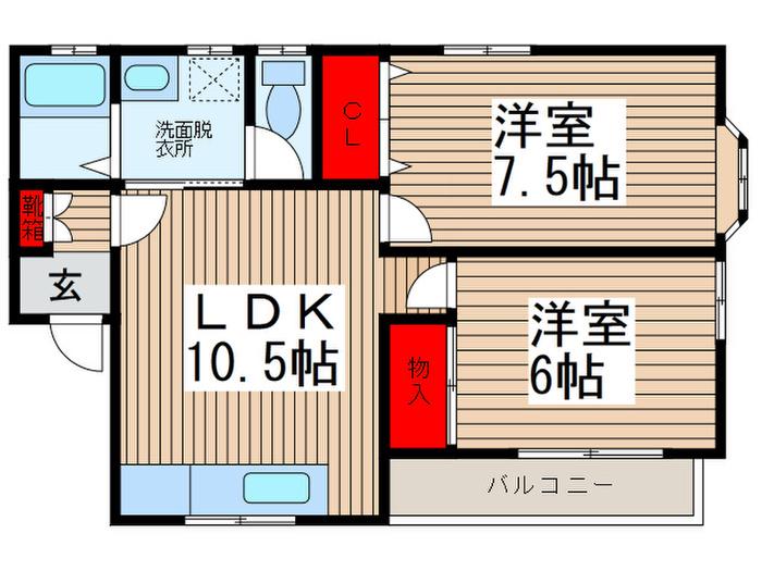 FLORIDIAN(2LDK/1階)の間取り写真