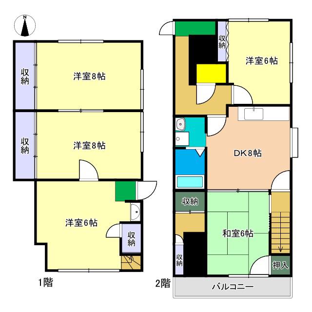 ハイム24咥内(5DK/1階)の間取り写真