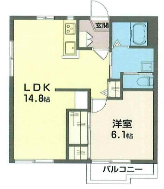 グリーンライフ原田(1LDK/2階)の間取り写真