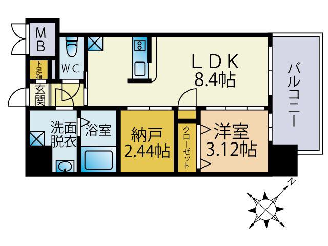 サードプレイス吉塚駅前(1SLDK/7階)の間取り写真