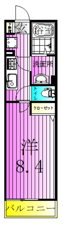 リブリ・東保木間(1K/3階)の間取り写真