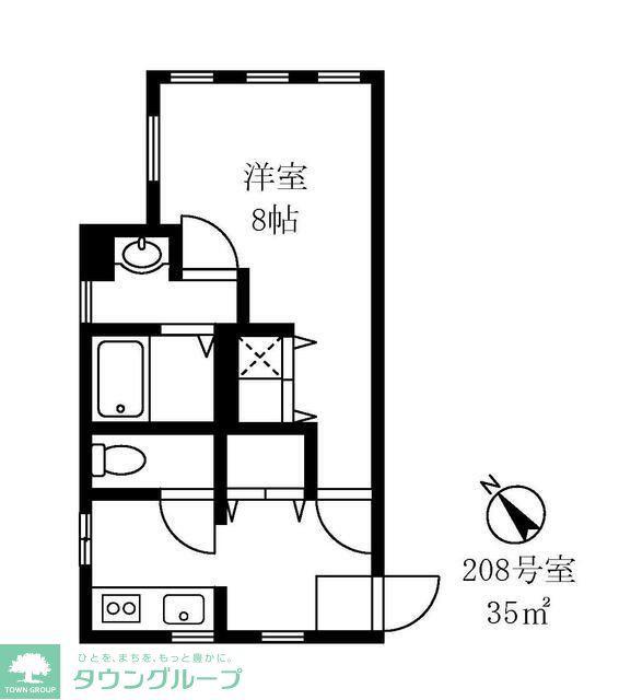 ウイング古屋(1K/2階)の間取り写真