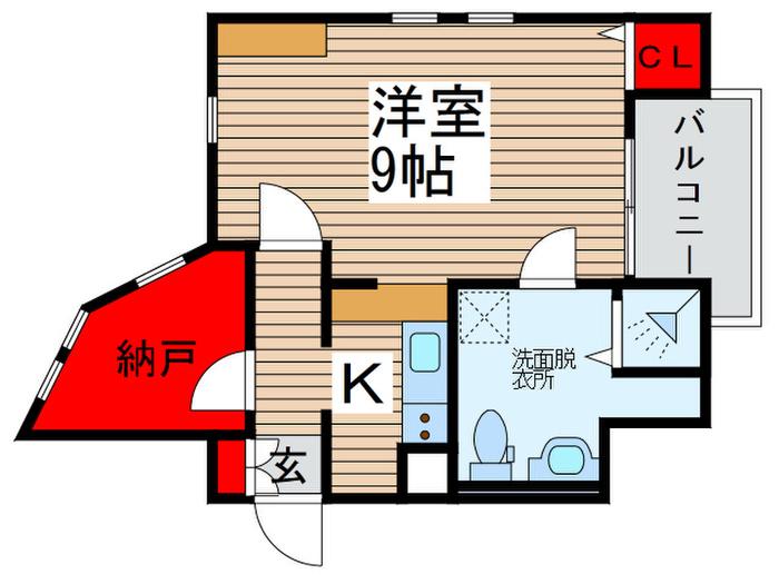 ドムスヒルズ光ヶ丘(1K/2階)の間取り写真