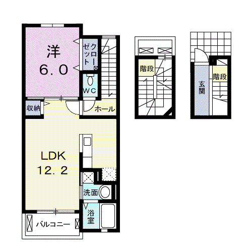 アイラビスタ III(1LDK/3階)の間取り写真