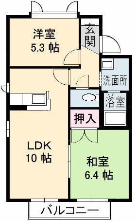 パークアベニュー2号(2LDK/2階)の間取り写真